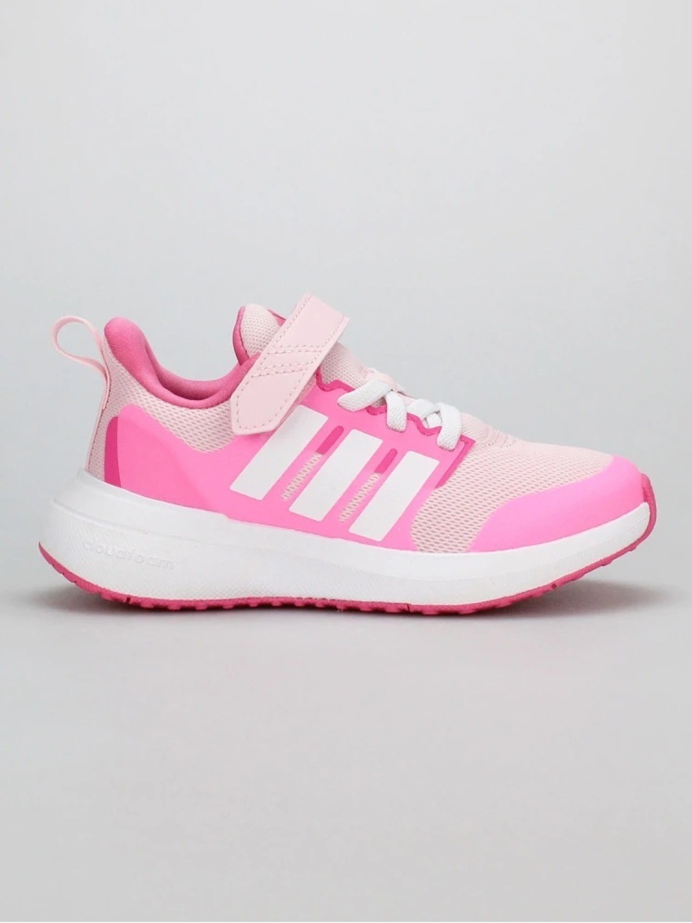 adidas Kids Pink and White Athletic Sneakers with Hook-and-Loop Strap